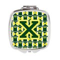 Carolines Treasures Letter x Football Green and Yellow Compact Mirror CJ1075-XSCM